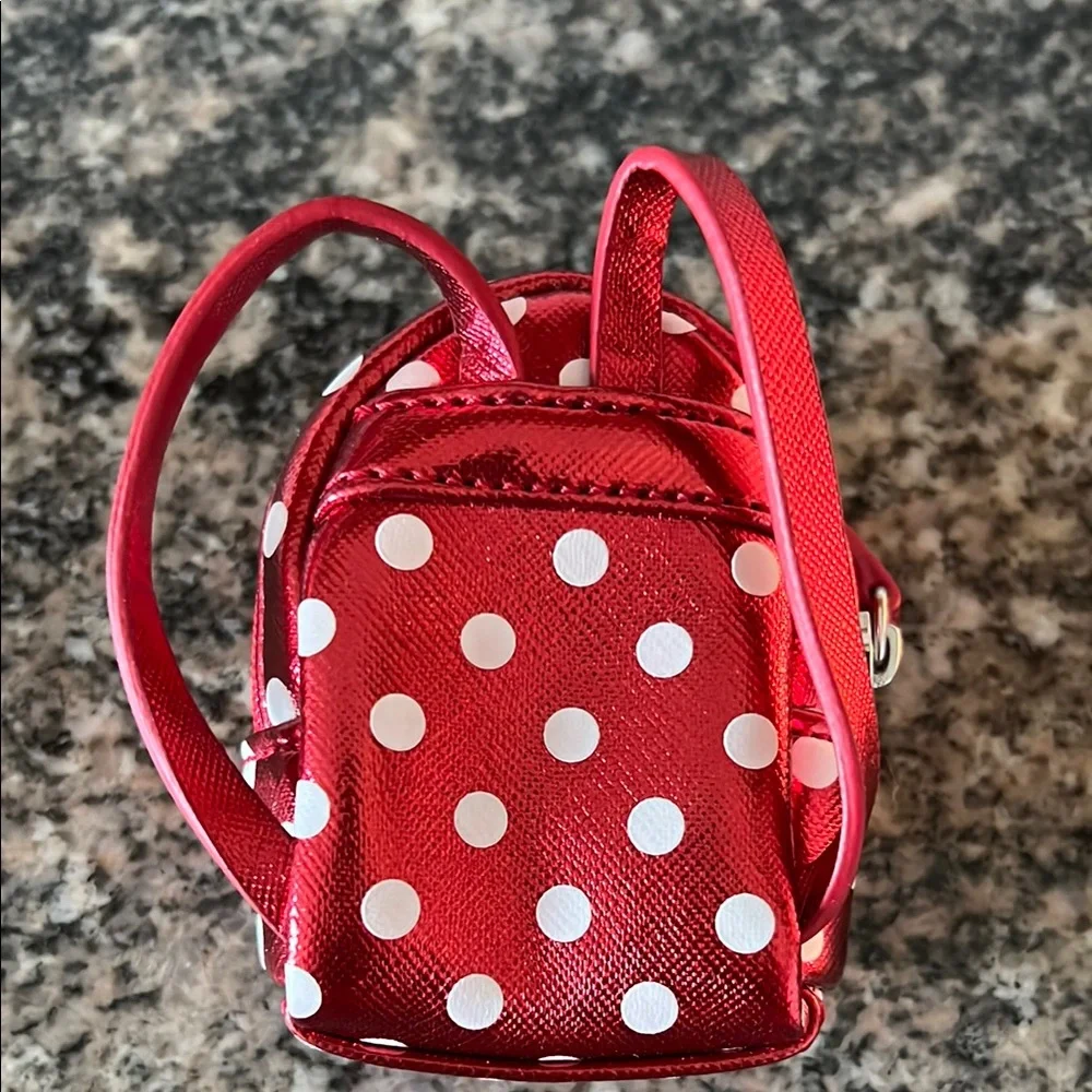 Loungefly Shiny Red and White Polka Dot Kids Backpack